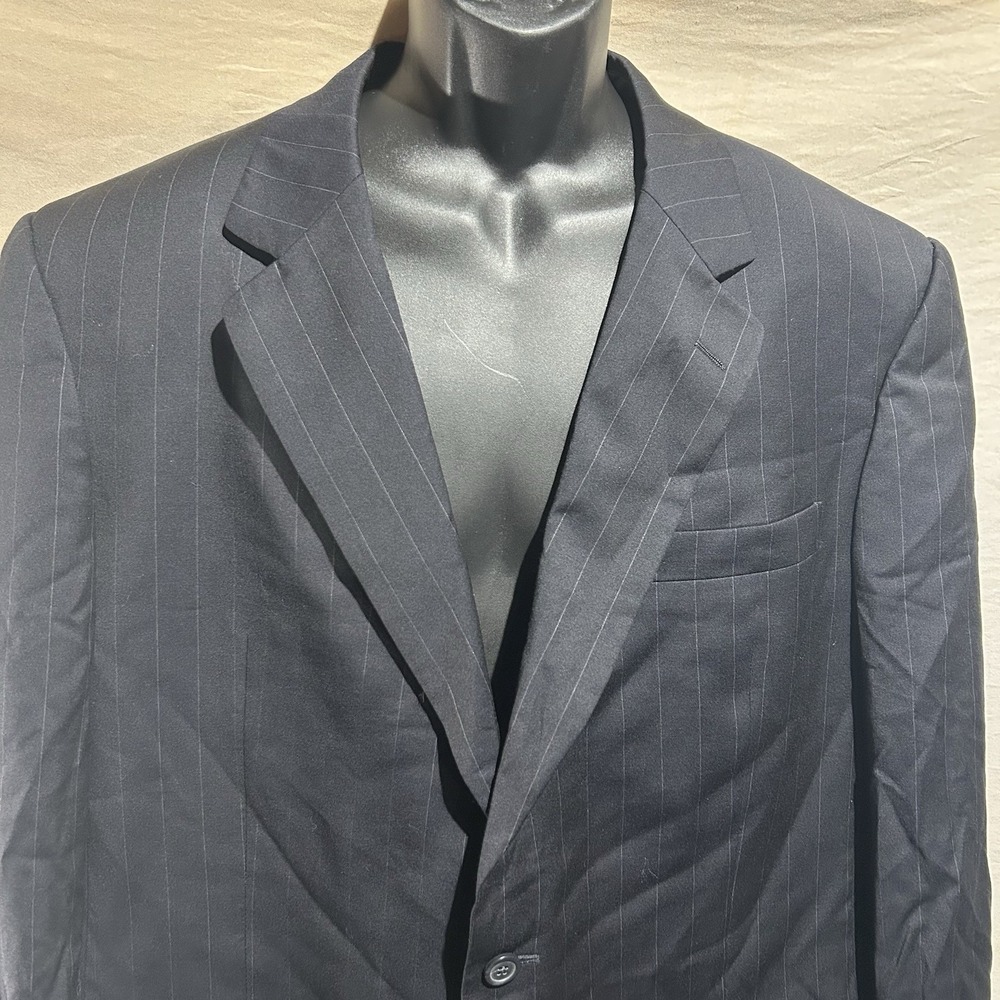 Jos A Bank Signature Collection Suit Jacket Blazer 46L Pinstripe Wool Bemberg